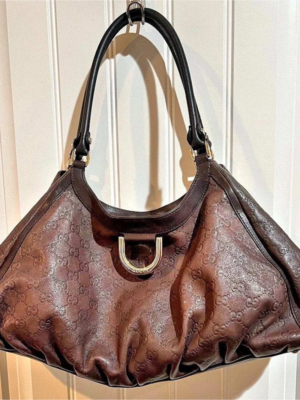 Gucci Abbey D-Ring Hobo Guccissima Leather Medium Brown